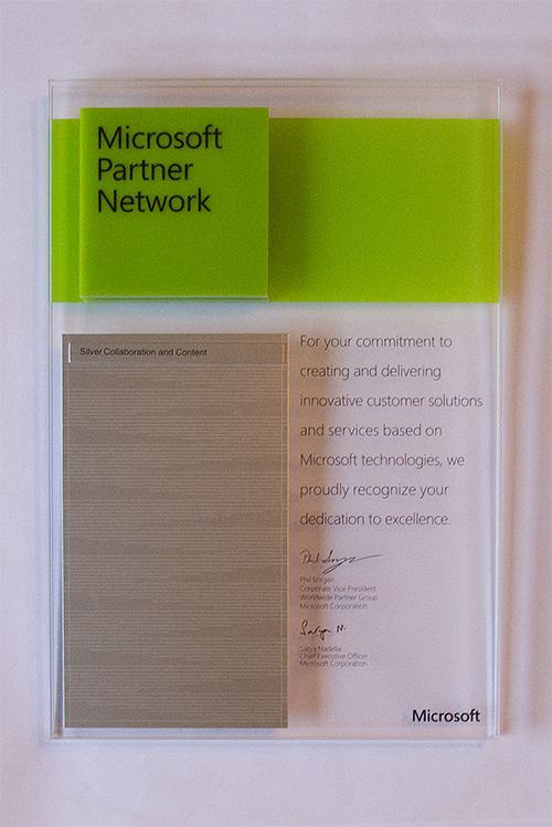 Novata Solutions Microsoft Partner Network Plaque 